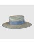 [GUCCI] Striped raffia wide brimmed hat 7479794HAYP9768