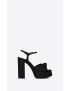 [SAINT LAURENT] bianca platform sandals in ottoman fabric 7164161Q2001000