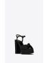 [SAINT LAURENT] bianca platform sandals in ottoman fabric 7164161Q2001000