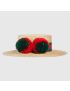 [GUCCI] Raffia wide brimmed hat wit pom pom 7479803HASX9767