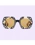 [GUCCI] Rectangular sunglasses with crystals 733373J07411077