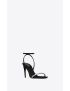 [SAINT LAURENT] gloria sandals in crepe satin with rhinestones 7182851UU001000