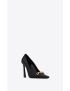 [SAINT LAURENT] severine pumps in crocodile embossed patent leather 7165722YZKK1000