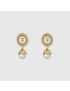 [GUCCI] Interlocking G pearl earrings 753926J1D518486