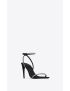 [SAINT LAURENT] georgia sandals in crepe satin with rhinestones 7206561UUAC1067