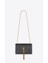 [SAINT LAURENT] kate medium chain bag with tassel in shiny ribbed leather 354119AAAOM1000