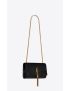 [SAINT LAURENT] kate medium chain bag with tassel in shiny ribbed leather 354119AAAOM1000