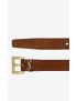 [SAINT LAURENT] cassandre thin belt with square buckle in suede 554465C0X0W6309