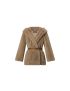 [LOUIS VUITTON] Mink Intarsia Short Hooded Wrap Coat 1AA8PA