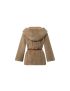 [LOUIS VUITTON] Mink Intarsia Short Hooded Wrap Coat 1AA8PA