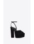 [SAINT LAURENT] jodie platform sandals in velvet 716402GVOAB1000