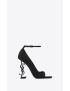 [SAINT LAURENT] opyum open toe pumps in suede and rhinestones 716401AAA4Z1012