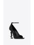 [SAINT LAURENT] opyum open toe pumps in suede and rhinestones 716401AAA4Z1012