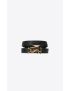 [SAINT LAURENT] opyum double wrap bracelet in leather and metal 7087950IH0J1000