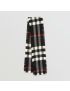 [BURBERRY OUTLET] Wool Half Plaid Check Fringe Scarf 40583951