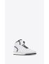 [SAINT LAURENT] sl 80 mid top sneakers in smooth and grained leather 711250AABV51006