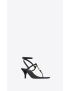 [SAINT LAURENT] cassandra sandals in smooth leather with gold monogram 731606DWETT1000