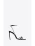 [SAINT LAURENT] ava sandals in crepe satin with rhinestones 7315581UUAC1067