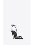 [SAINT LAURENT] ava sandals in crepe satin with rhinestones 7315581UUAC1067