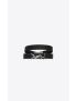 [SAINT LAURENT] opyum double wrap bracelet in leather and metal 7087950IH0E1000