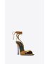 [SAINT LAURENT] paz sandals in suede and metallized leather 7315390LI0C2763