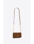 [SAINT LAURENT] cassandre phone holder with strap in smooth leather 6350950U40J3234