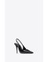 [SAINT LAURENT] luna slingback pumps in patent leather 7315241TV001000