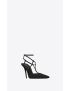 [SAINT LAURENT] luna slingback pumps in crepe satin 7334421UUKK1000