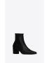 [SAINT LAURENT] arsun zipped boots in shiny leather 73576225N001000