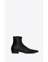 [SAINT LAURENT] arsun zipped boots in shiny leather 73171625N001000