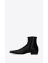 [SAINT LAURENT] arsun zipped boots in shiny leather 73171625N001000