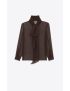 [SAINT LAURENT] lavalliere neck shirt in silk georgette 732473Y059R2505