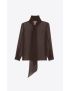 [SAINT LAURENT] lavalliere neck shirt in silk georgette 732473Y059R2505