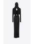 [SAINT LAURENT] hooded dress in crepe jersey 740723Y5F631000