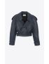 [SAINT LAURENT] cropped trench in shiny lambskin 741223YC2TE4324