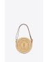 [SAINT LAURENT] round bag in raffia and vegetable tanned leather 744292GAADQ2080