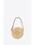 [SAINT LAURENT] round bag in raffia and vegetable tanned leather 744292GAADQ2080