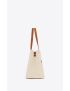 [SAINT LAURENT] rive gauche tote bag in canvas and vintage leather 735728FABJN9087