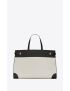 [SAINT LAURENT] manhattan large shopping bag in canvas and shiny leather 734139FABJ69024