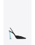 [SAINT LAURENT] blade slingback pumps in shantung and patent leather 736866AABNR1025