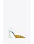 [SAINT LAURENT] blade slingback pumps in silk velvet and patent leather 736869AABTS7165