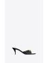 [SAINT LAURENT] le maillon mules in cassandre jacquard 733438AABRF1000