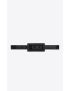 [SAINT LAURENT] rectangular buckle belt in crocodile embossed leather 7473881ZQ0Z1000