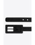 [SAINT LAURENT] rectangular buckle belt in crocodile embossed leather 7473881ZQ0Z1000