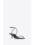 [SAINT LAURENT] nuit sandals in crepe satin and rhinestones 7437161UUAC1064