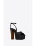 [SAINT LAURENT] jodie platform sandals in shiny leather 74243819X001000