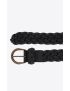[SAINT LAURENT] croissant de lune buckle braided belt in vegetable tanned leather 732255AABPC1000