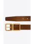 [SAINT LAURENT] double buckle belt in suede 66986503F8W2355