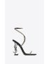 [SAINT LAURENT] opyum sandals in crepe satin and rhinestones 7323391UUAV1064