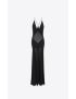 [SAINT LAURENT] long sleeveless dress in jersey voile 715109Y096Q1000